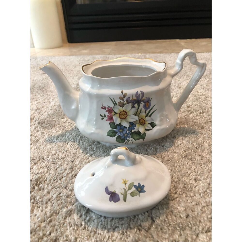 Price Kensington Potteries England White With Floral Pattern Design